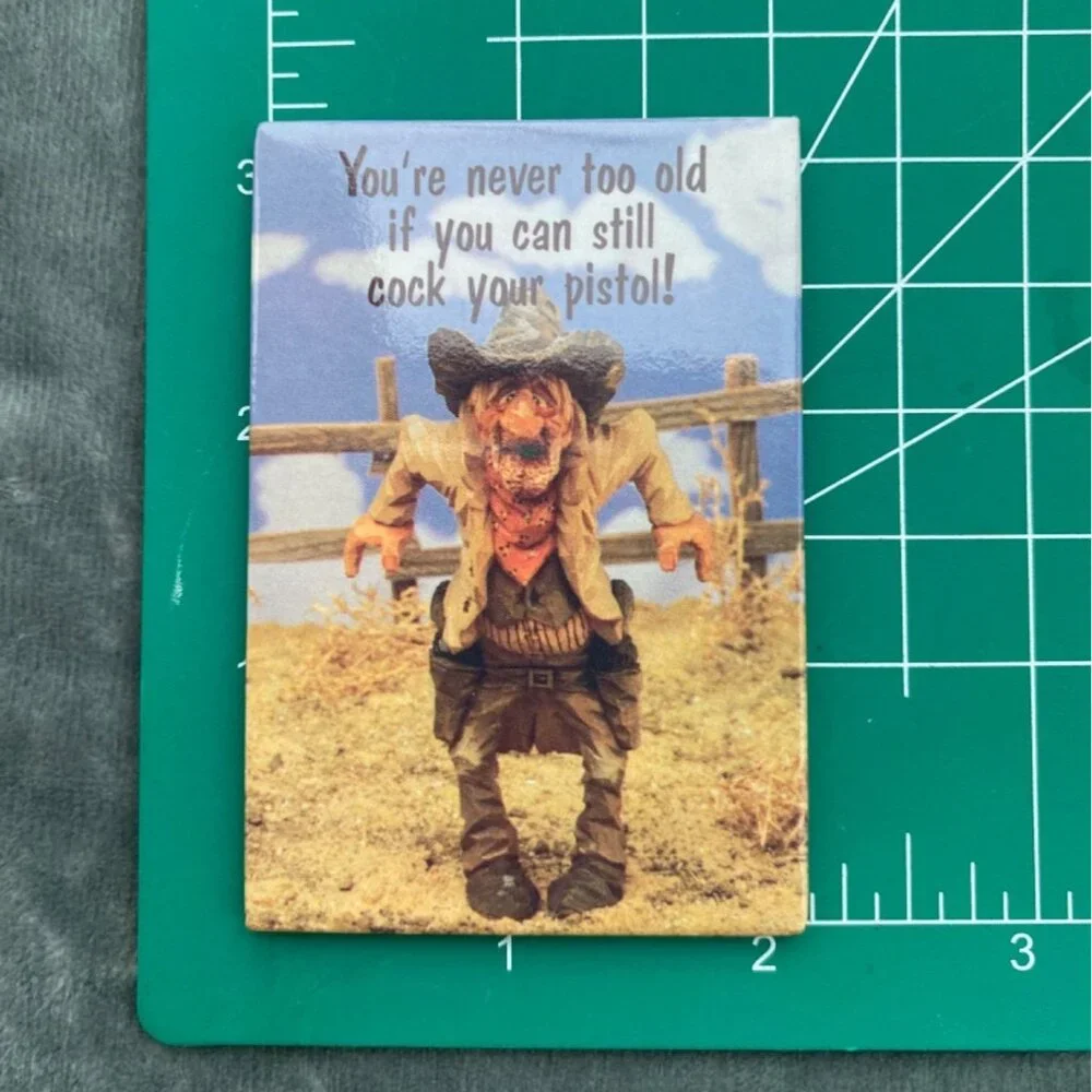 NOS Chris Hammack Southwestern Cowboy Combo Greeting Card/Magnet Leanin Tree VTG